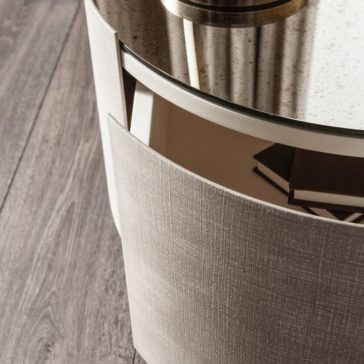Italian Contemporary Designer Mirrored Circular Bedside Cabinet Italian Contemporary Designer Mirrored Circular Bedside Cabinet