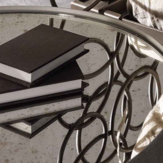 Italian Contemporary Designer Mirrored Circular Bedside Cabinet Italian Contemporary Designer Mirrored Circular Bedside Cabinet