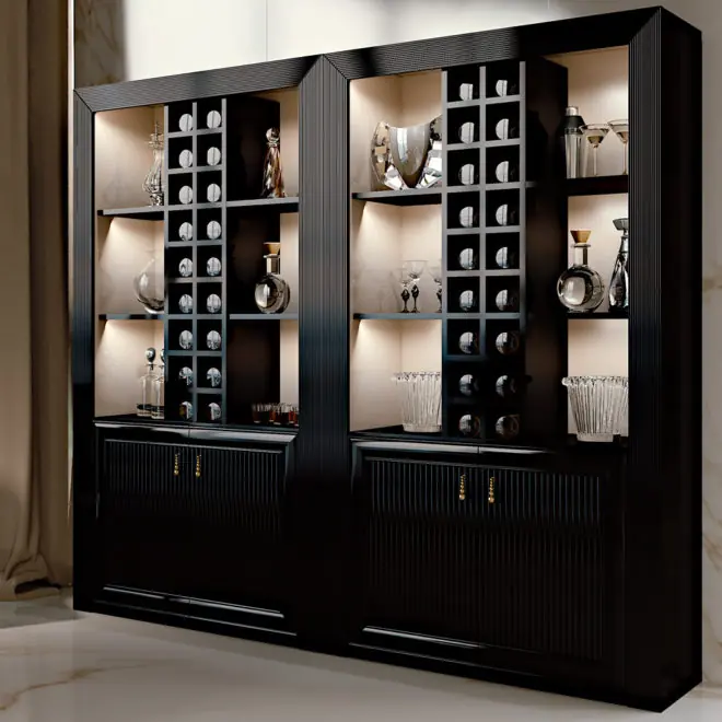 Italian Designer Art Deco Inspired Wine Cabinet - Juliettes Interiors