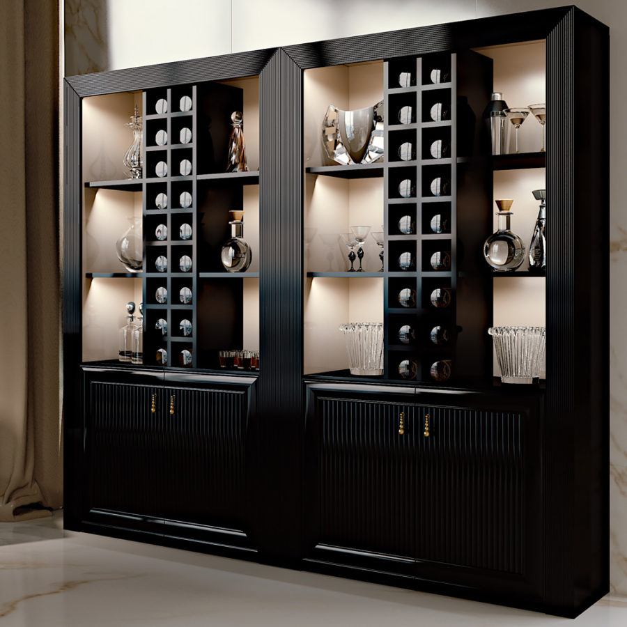 Italian Designer Art Deco Inspired Wine Cabinet - Juliettes Interiors