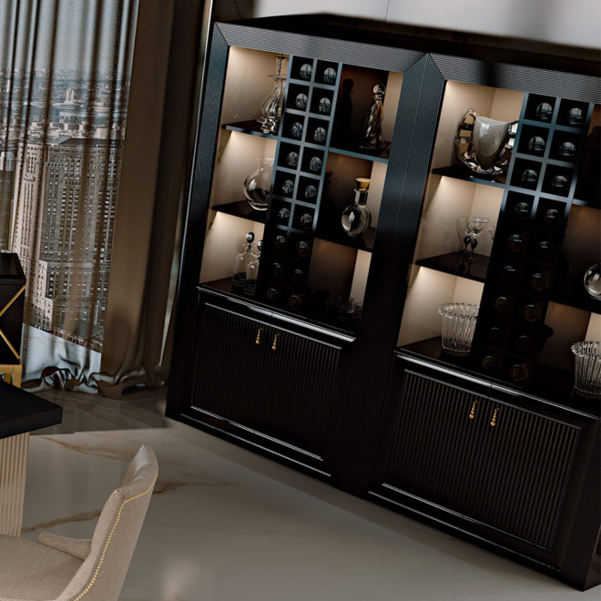 Italian Designer Art Deco Inspired Wine Cabinet - Juliettes Interiors