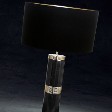 Designer Black Marquina Marble Table Lamp Designer Black Marquina Marble Table Lamp
