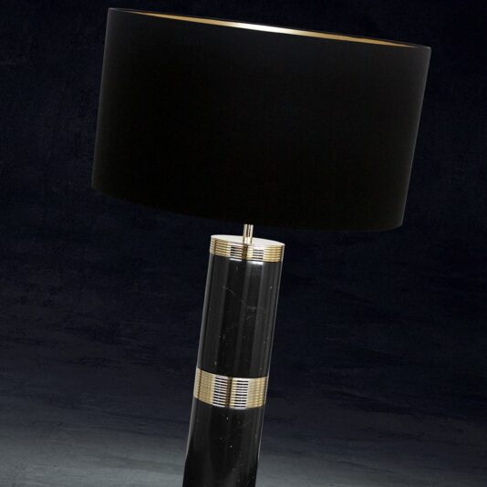 Designer Black Marquina Marble Table Lamp