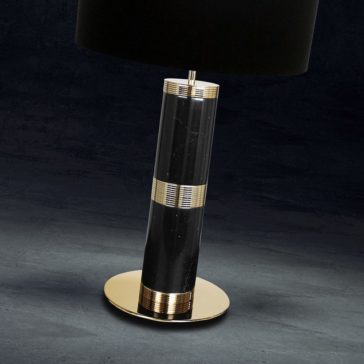 Designer Black Marquina Marble Table Lamp Designer Black Marquina Marble Table Lamp