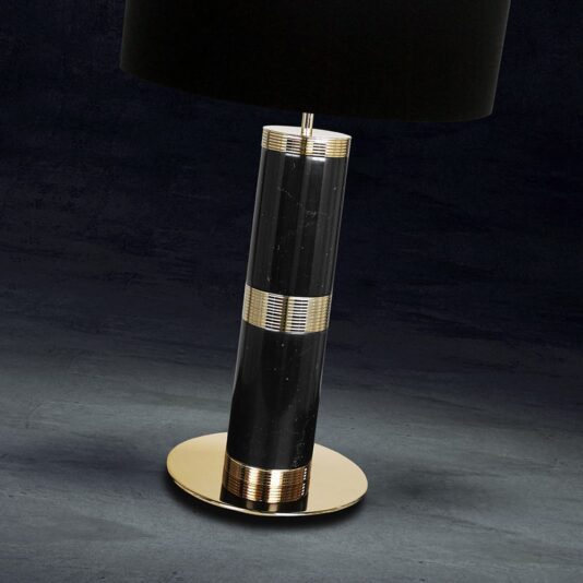 Designer Black Marquina Marble Table Lamp