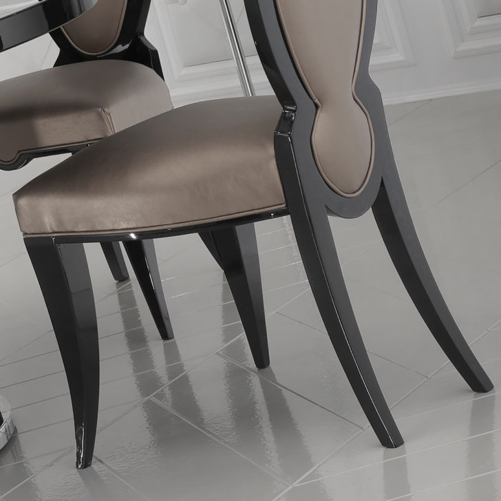 Italian Designer Black Oval Dining Chair