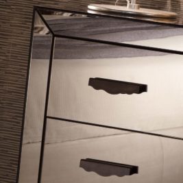 Italian Designer Bronzed Mirrored 3 drawer Chest
