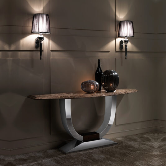 Italian Designer Brown Marble Console Italian Designer Brown Marble Console