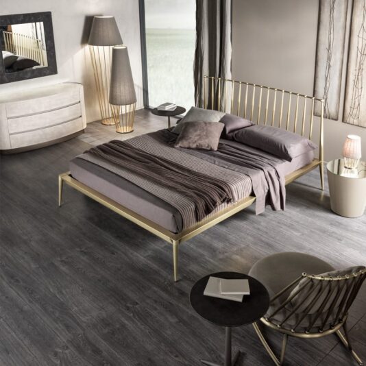 Italian Designer Brushed Brass Contemporary Bed Italian Designer Brushed Brass Contemporary Bed