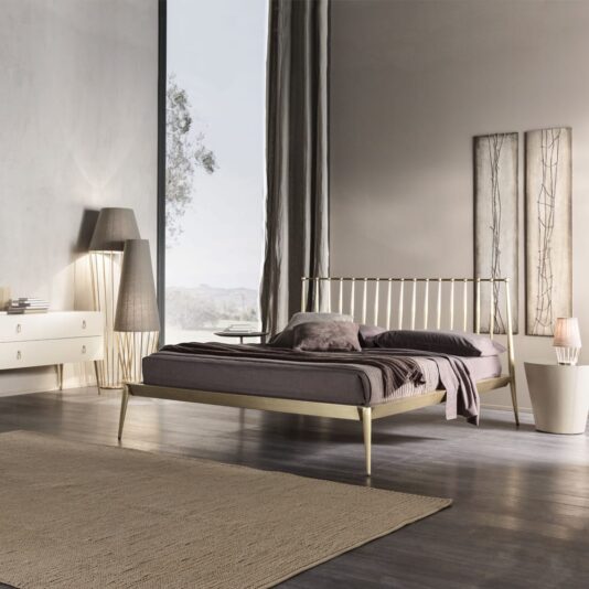 Italian Designer Brushed Brass Contemporary Bed Italian Designer Brushed Brass Contemporary Bed