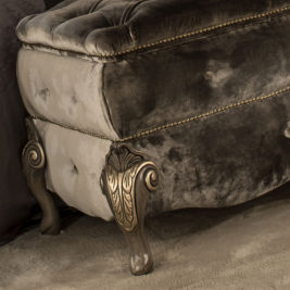 Italian Designer Button Upholstered Ottoman Storage Bench