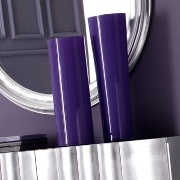 Designer Glossy Large Silver Leaf Round Mirror Italian Designer Glossy Silver Leaf Chest of Drawers and Mirror Set