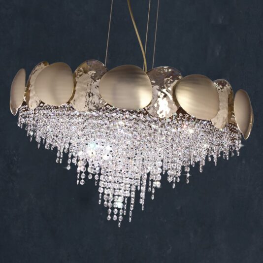 Designer Gold Plated Contemporary Crystal Chandelier Italian Designer Gold Plated Contemporary Crystal Chandelier