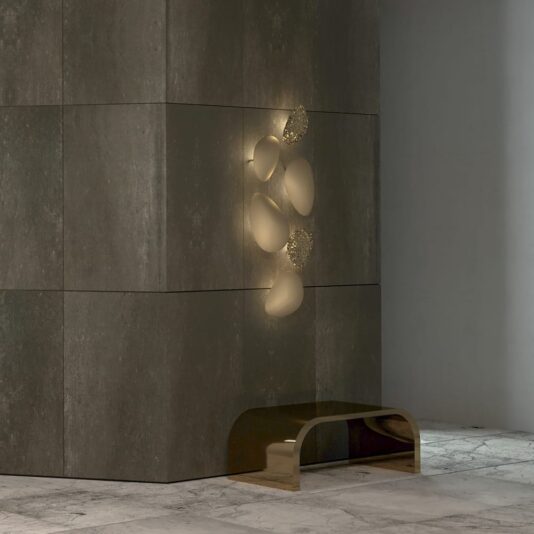 Designer Gold Plated Contemporary Lighting Installation Italian Designer Gold Plated Contemporary Lighting Installation