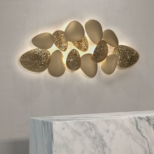 Designer Gold Plated Contemporary Lighting Installation
