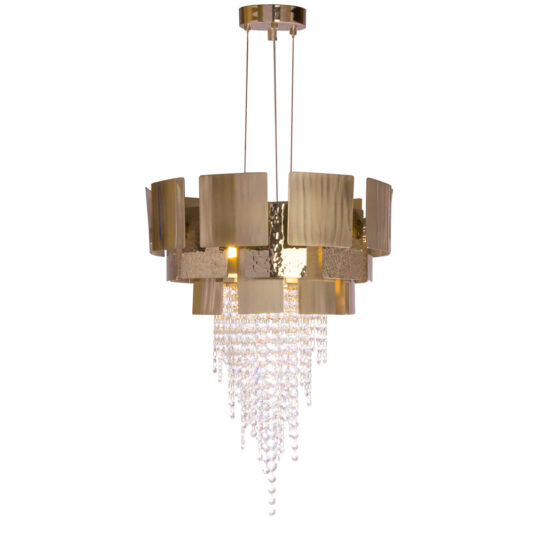 Designer Gold Plated Crystal Chandelier Italian Designer Gold Plated Crystal Chandelier