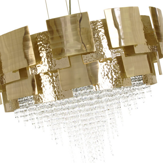 Designer Gold Plated Crystal Chandelier Italian Designer Gold Plated Crystal Chandelier