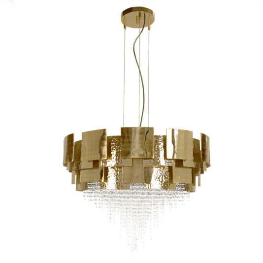 Designer Gold Plated Crystal Chandelier Italian Designer Gold Plated Crystal Chandelier