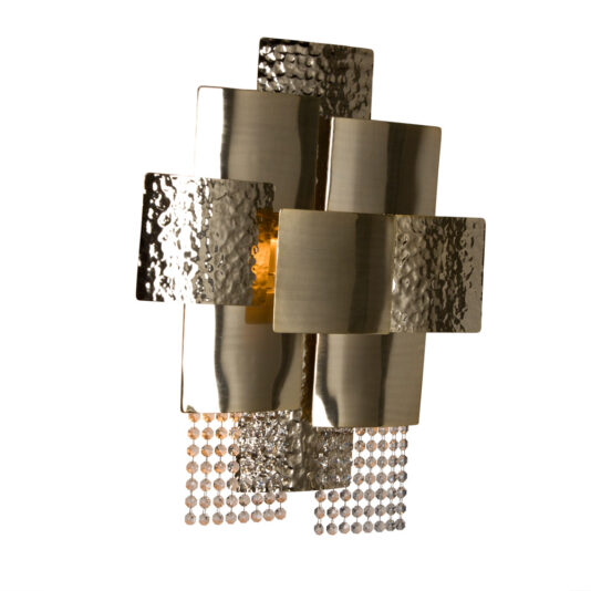 Italian Designer Gold Plated Geometric Crystal Wall Light