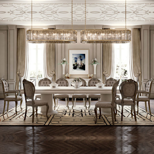Italian Designer High End Dining Table And Chair Set