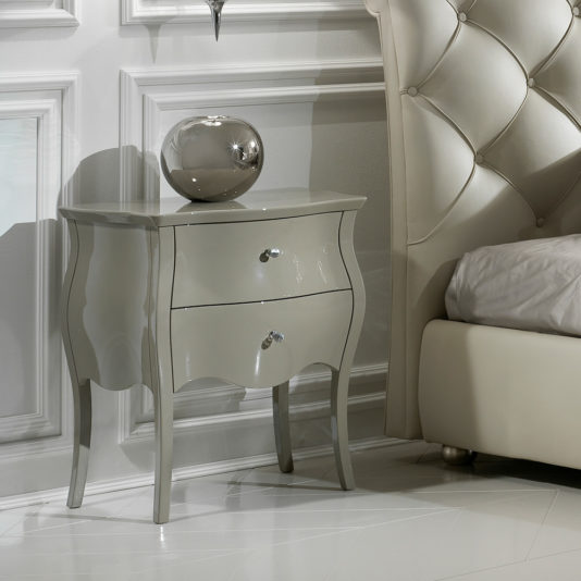 Italian Designer High Gloss Bedside Cabinet