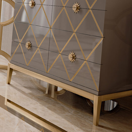 Italian Designer Lacquered Art Deco Inspired Chest of Drawers Italian Designer Lacquered Art Deco Inspired Chest of Drawers
