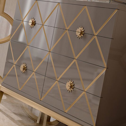 Italian Designer Lacquered Art Deco Inspired Chest of Drawers Italian Designer Lacquered Art Deco Inspired Chest of Drawers