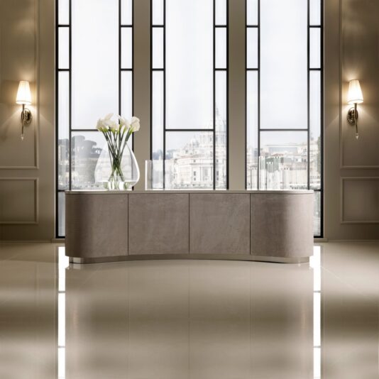 Italian Designer Leather 4 Door Buffet Italian Designer Leather 4 Door Buffet