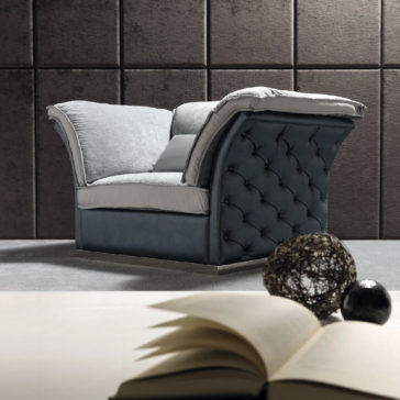 Italian Designer Leather Button Upholstered Armchair Italian Designer Leather Button Upholstered Armchair