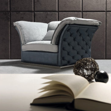 Italian Designer Leather Button Upholstered Armchair Italian Designer Leather Button Upholstered Armchair