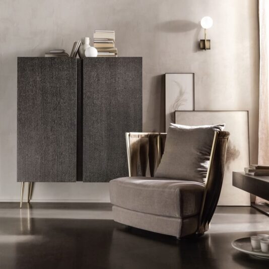 Luxury Italian Designer Leather Twist Armchair Luxury Italian Designer Leather Twist Armchair