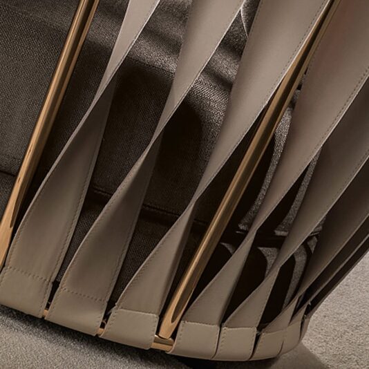 Luxury Italian Designer Leather Twist Armchair Luxury Italian Designer Leather Twist Armchair