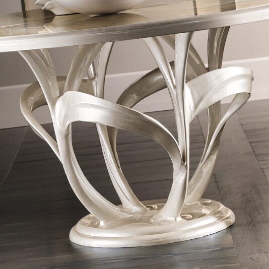 Italian Designer Mother Of Pearl Round Marble Dining Set