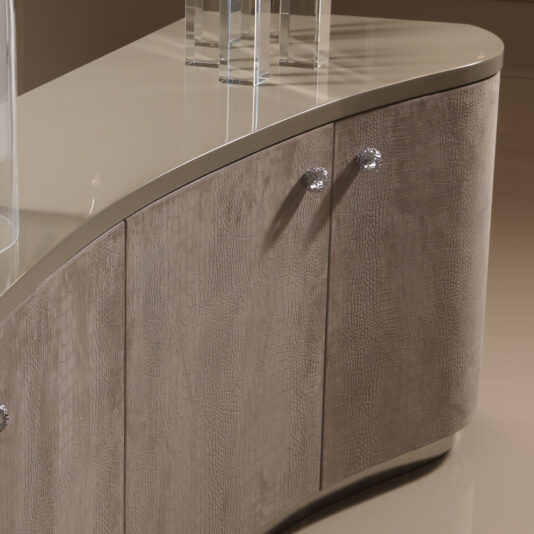 Italian Designer Nubuck Leather 4 Door Sideboard Italian Designer Nubuck Leather 4 Door Sideboard