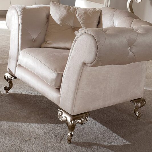 Italian Designer Nubuck Leather Button Upholstered Armchair Italian Designer Nubuck Leather Button Upholstered Armchair