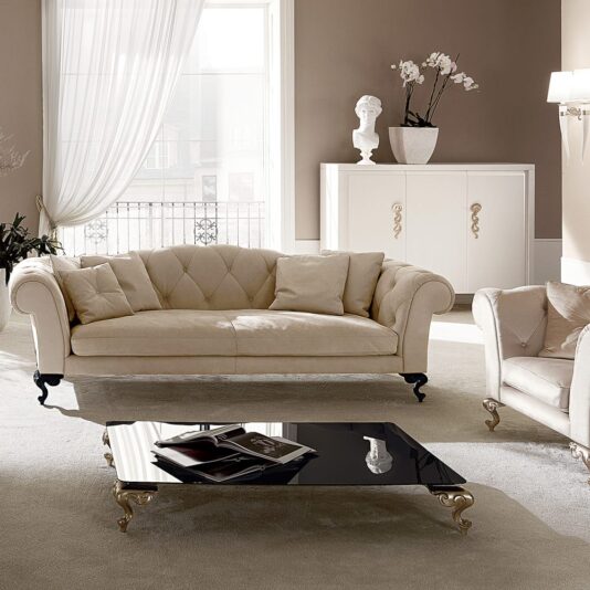 Italian Designer Nubuck Leather Button Upholstered Sofa Italian Designer Nubuck Leather Button Upholstered Sofa