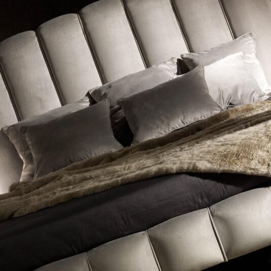 Italian Designer Padded Nubuck Leather Bed Italian Designer Padded Nubuck Leather Bed