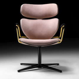 Designer Retro Leather Swivel Armchair