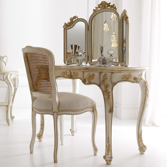 Italian Freestanding 3 Leaf Dressing Table Mirror Italian Designer Rococo Dressing Table Set
