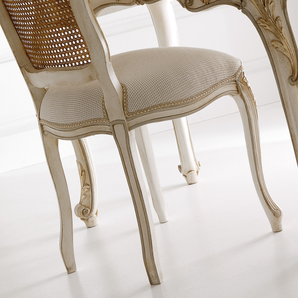 Italian Designer Rococo Rattan Chair
