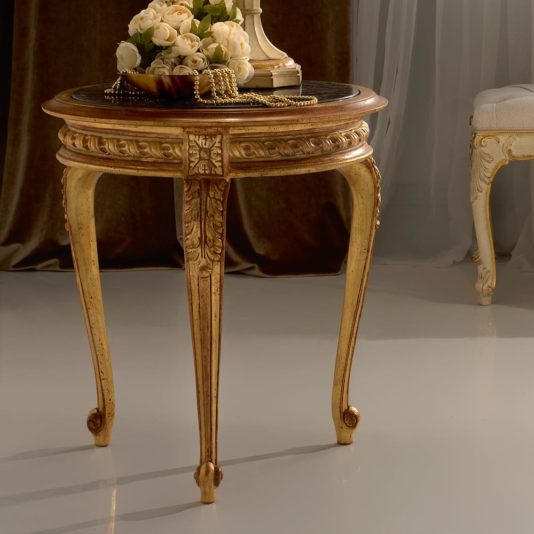 Italian Designer Round Marble Side Table