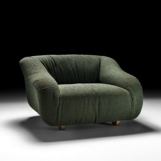 Designer Ruched Retro Oversized Armchair