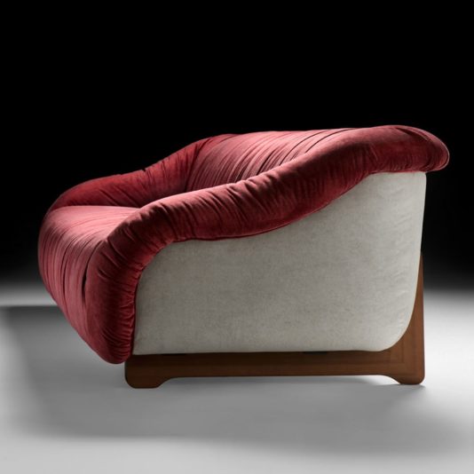 Designer Ruched Velvet Two-Tone Retro Sofa