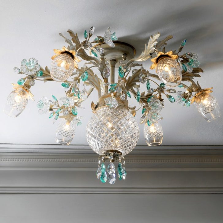 Italian Designer Crystal Florentine Style Ceiling Light
