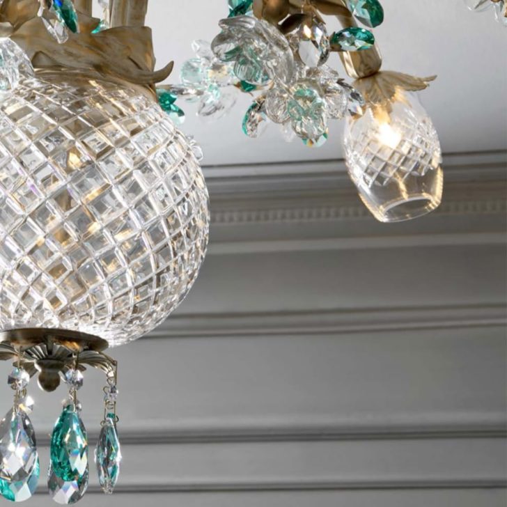 Italian Designer Crystal Florentine Style Ceiling Light