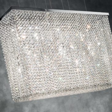 Italian Designer Crystal Rectangular Contemporary Chandelier Italian Designer Swarovski Crystal Rectangular Contemporary Chandelier