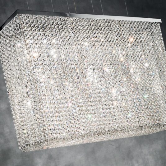 Italian Designer Crystal Rectangular Contemporary Chandelier Italian Designer Swarovski Crystal Rectangular Contemporary Chandelier