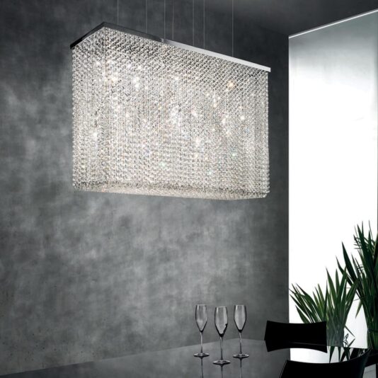Italian Designer Crystal Rectangular Contemporary Chandelier Italian Designer Swarovski Crystal Rectangular Contemporary Chandelier