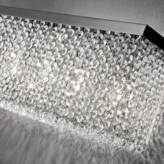 Italian Designer Swarovski Crystal Rectangular Wall Light