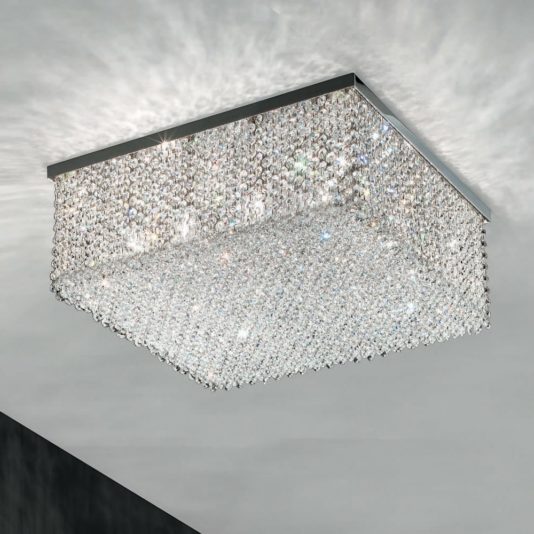 Italian Designer Crystal Square Contemporary Ceiling Light